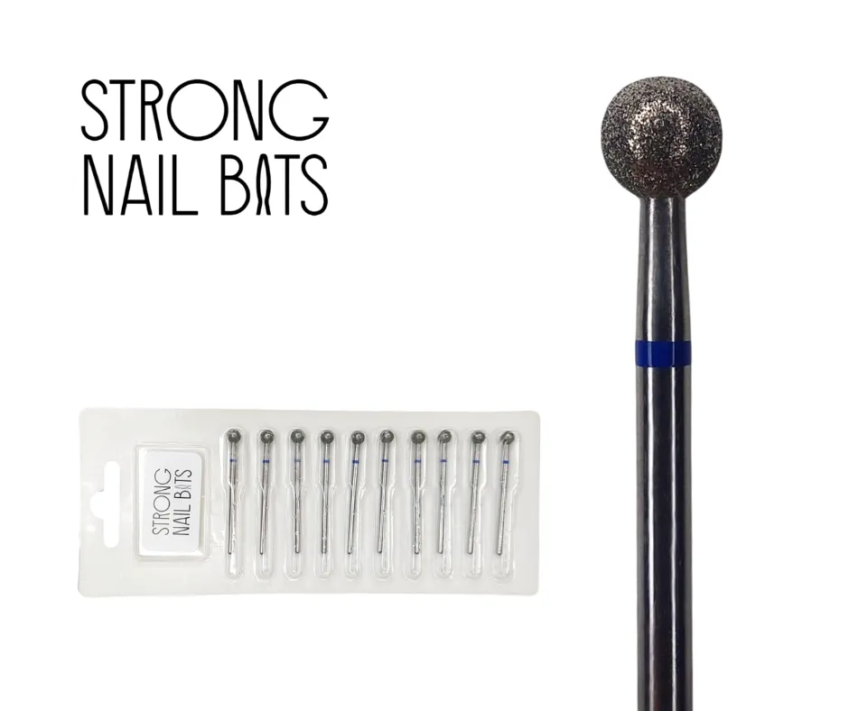Фреза алмазна STRONG NAIL BITS куля синя 0,5 см SET 10 шт