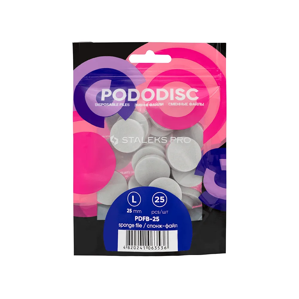 Спонж-файл для педикюрного диска PODODISC STALEKS PRO L (25 шт.)