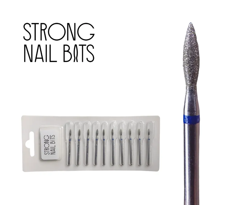Фреза алмазна STRONG NAIL BITS полум'я синя 0,23 мм SET 10шт