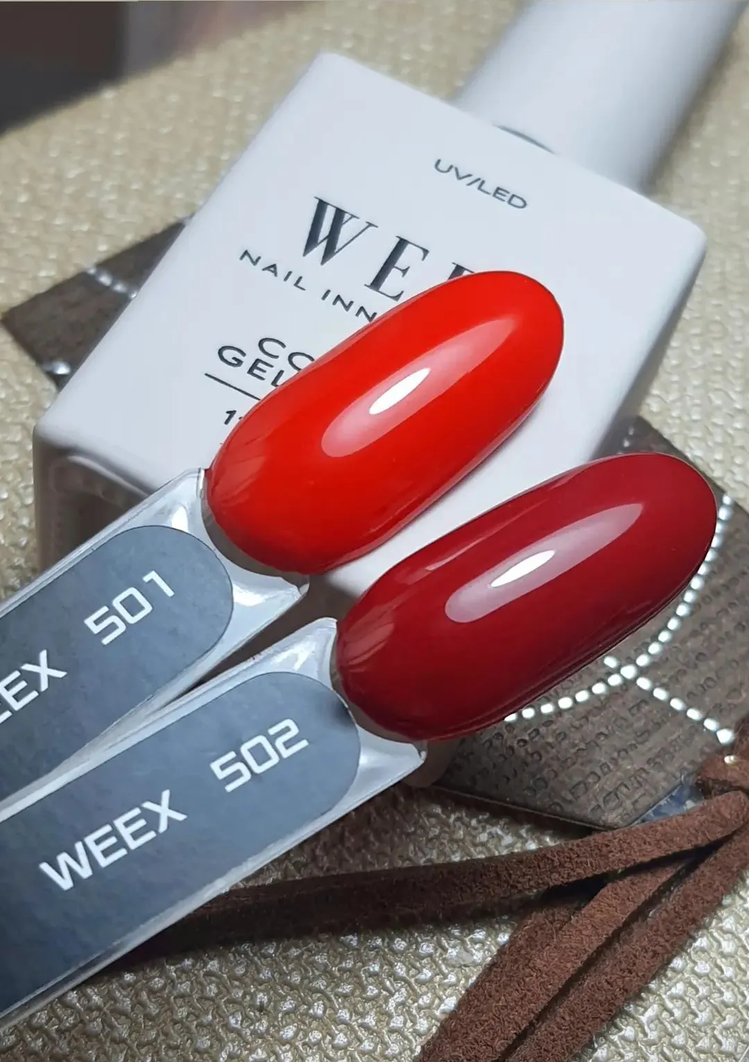 Гель-лак WEEX №502, (красный, эмаль), 11 мл