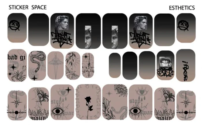 Стикеры Stickersspace на липкой основе Aestetics