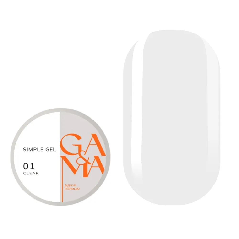 Гель GÉMELY ex GA&MA Simple gel №1 прозорий, 30 мл