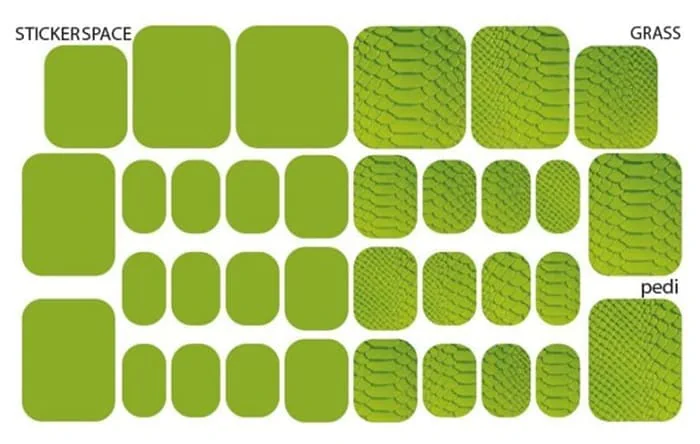 Стикеры Stickersspace на липкой основе для педикюра Grass pedi