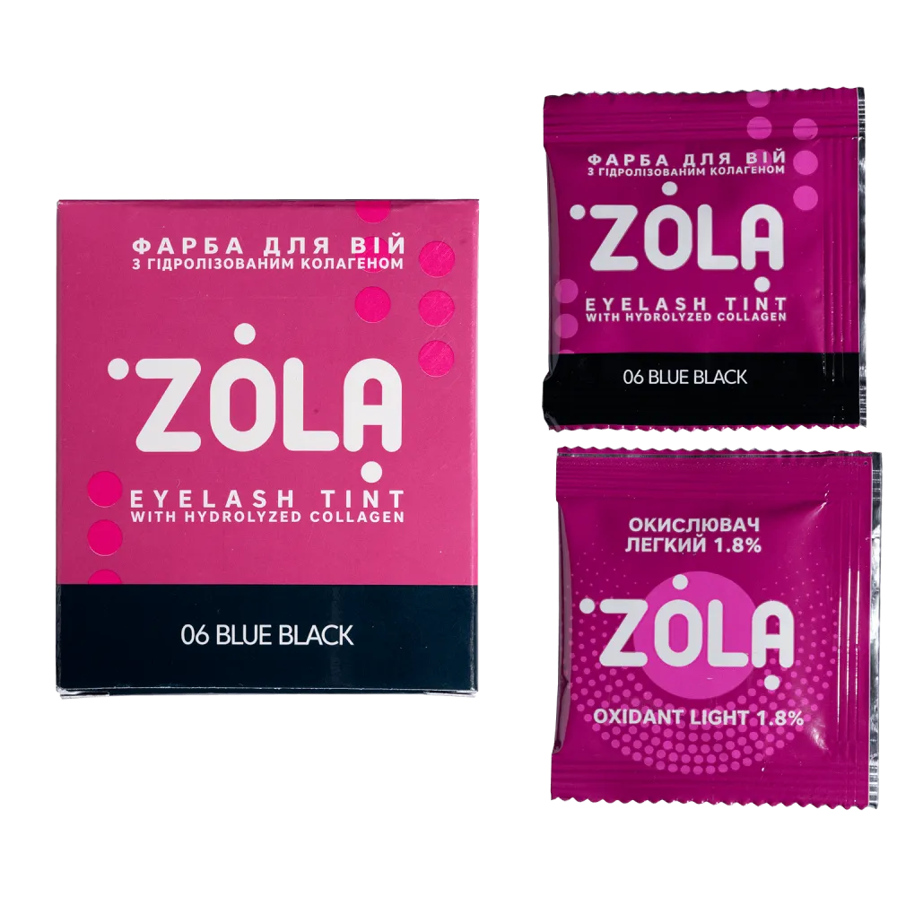 Фарба для вій ZOLA з колагеном у саші Eyebrow Tint With Collagen 06, 5ml