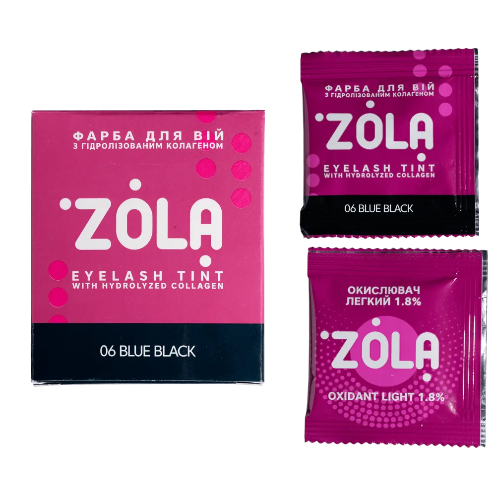 Краска для ресниц ZOLA с коллагеном в саше Eyebrow Tint With Collagen 06, 5 мл