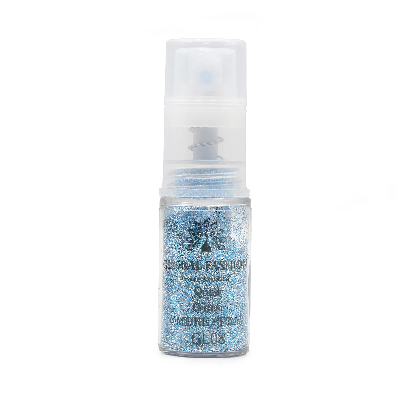 Сухий спрей для градієнта Global Fashion Ombre Spray GLITTER, №8, блакитний, 10 г (GL)