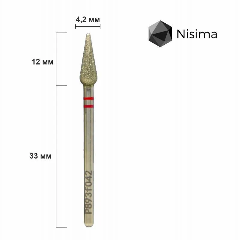 Насадка NISIMA алмазна морква 4,2 червона P893f042