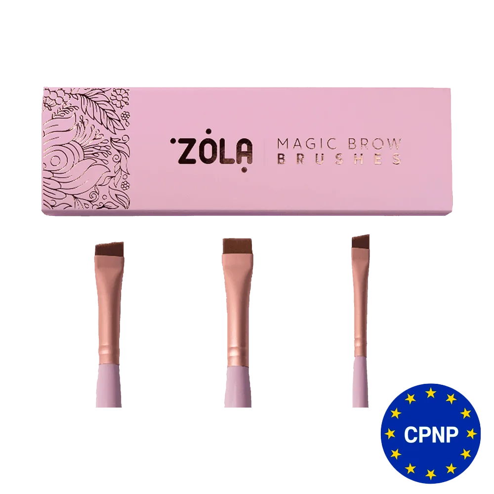 Набір пензлів для брів, світло-рожевий, ZOLA Magic Brow Brushes