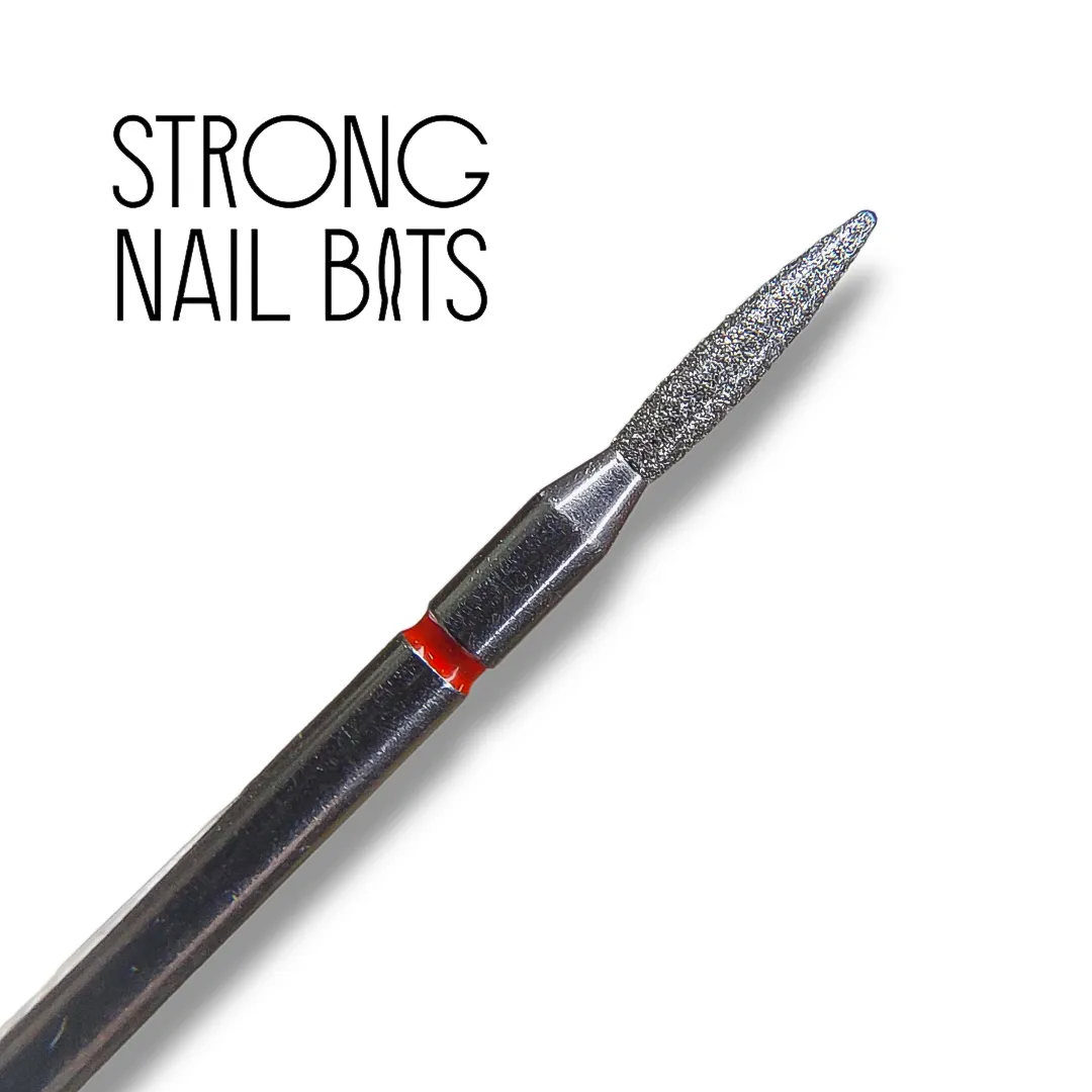 Фреза алмазна Strong nail bits PREMIUM полум'я червоне, 0,18 мм SET