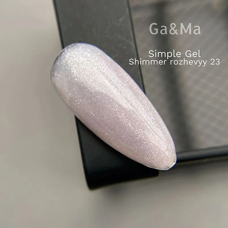 Гель GÉMELY ex GA&MA Simple gel №23 шиммер рожевий, 15 мл