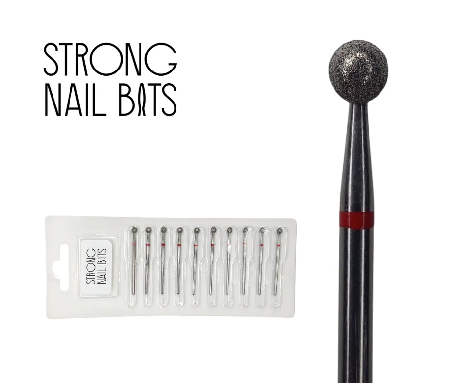 Фреза алмазна STRONG NAIL BITS куля червона 0,40 см SET 10 шт