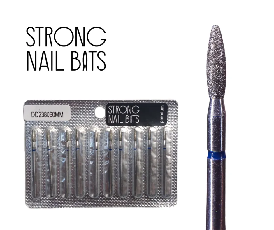Фреза алмазна Strong nail bits PREMIUM полум'я синя, 0,23 мм SET