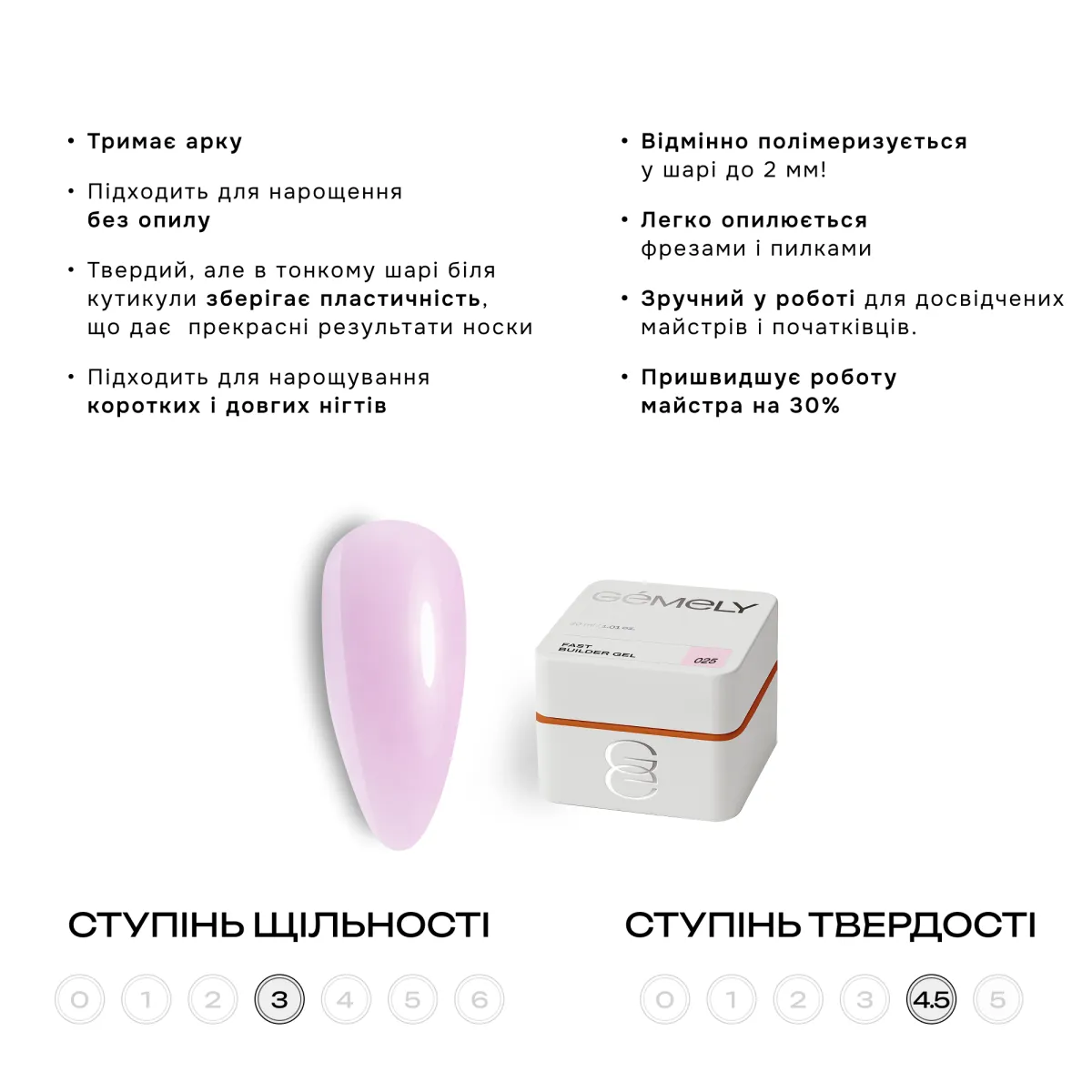 Гель GÉMELY ex GA&MA Fast Builder gel №025, 15 мл
