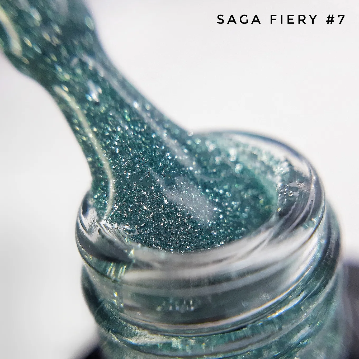 Гель-лак Saga Professional Fiery gel № 7 бирюзовый светоотражающий, 9 мл