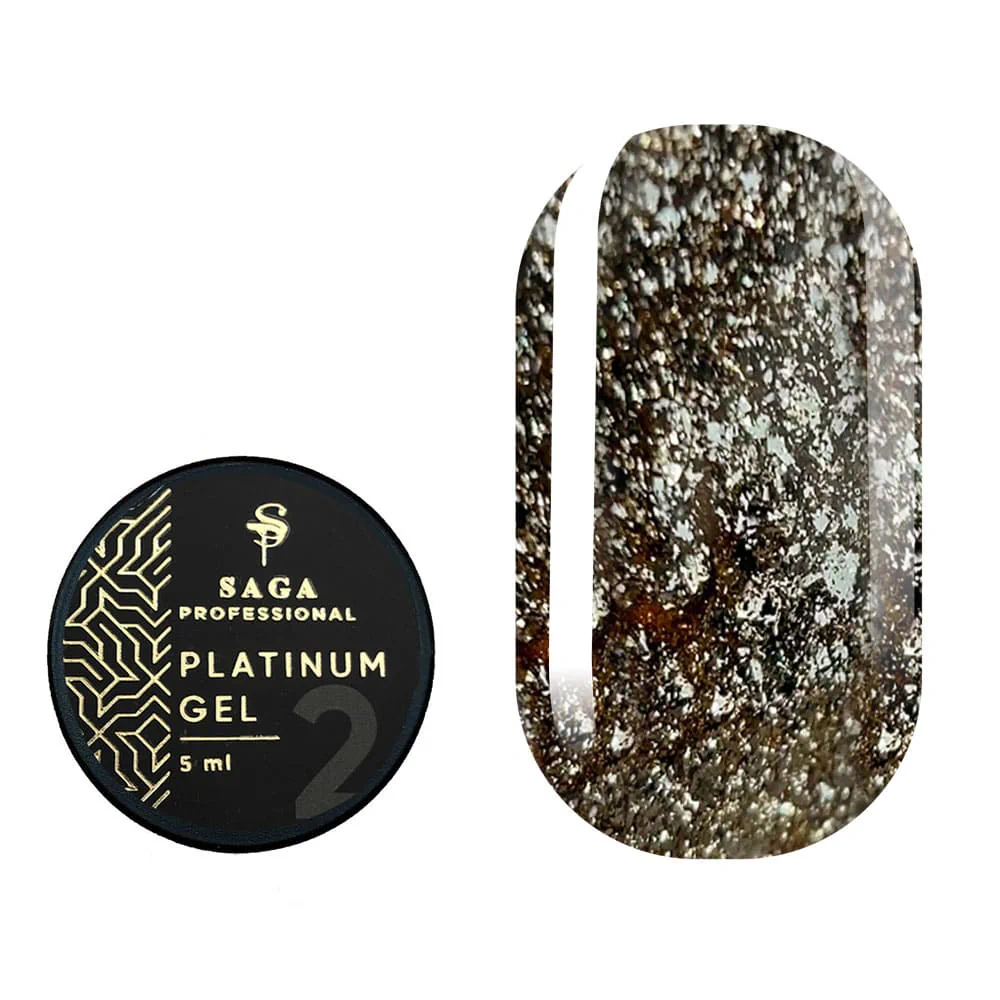 Гель для дизайну Saga Professional Platinum Paint 02, 5 мл