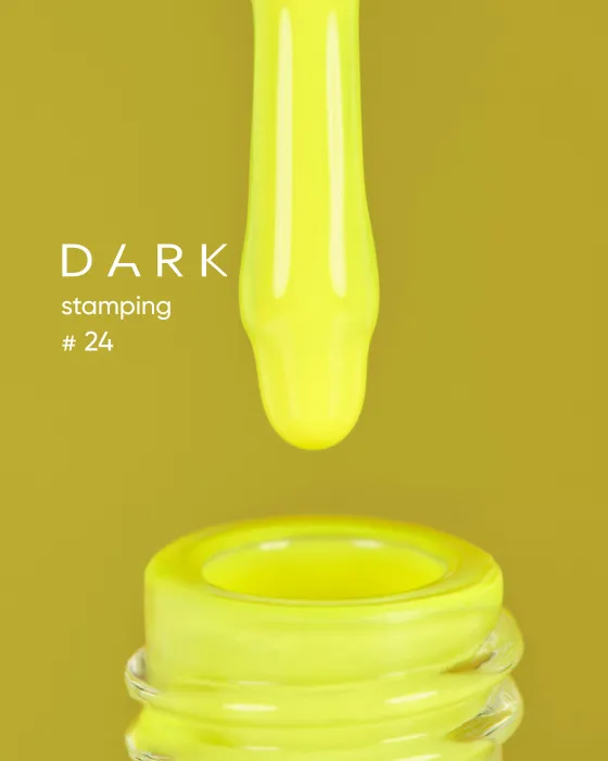 DARK Stamping polish №24, неоновый желтый, 10 мл