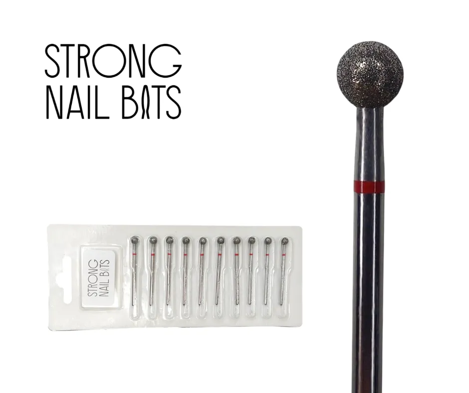 Фреза алмазна STRONG NAIL BITS куля червона 0,50 см SET 10 шт