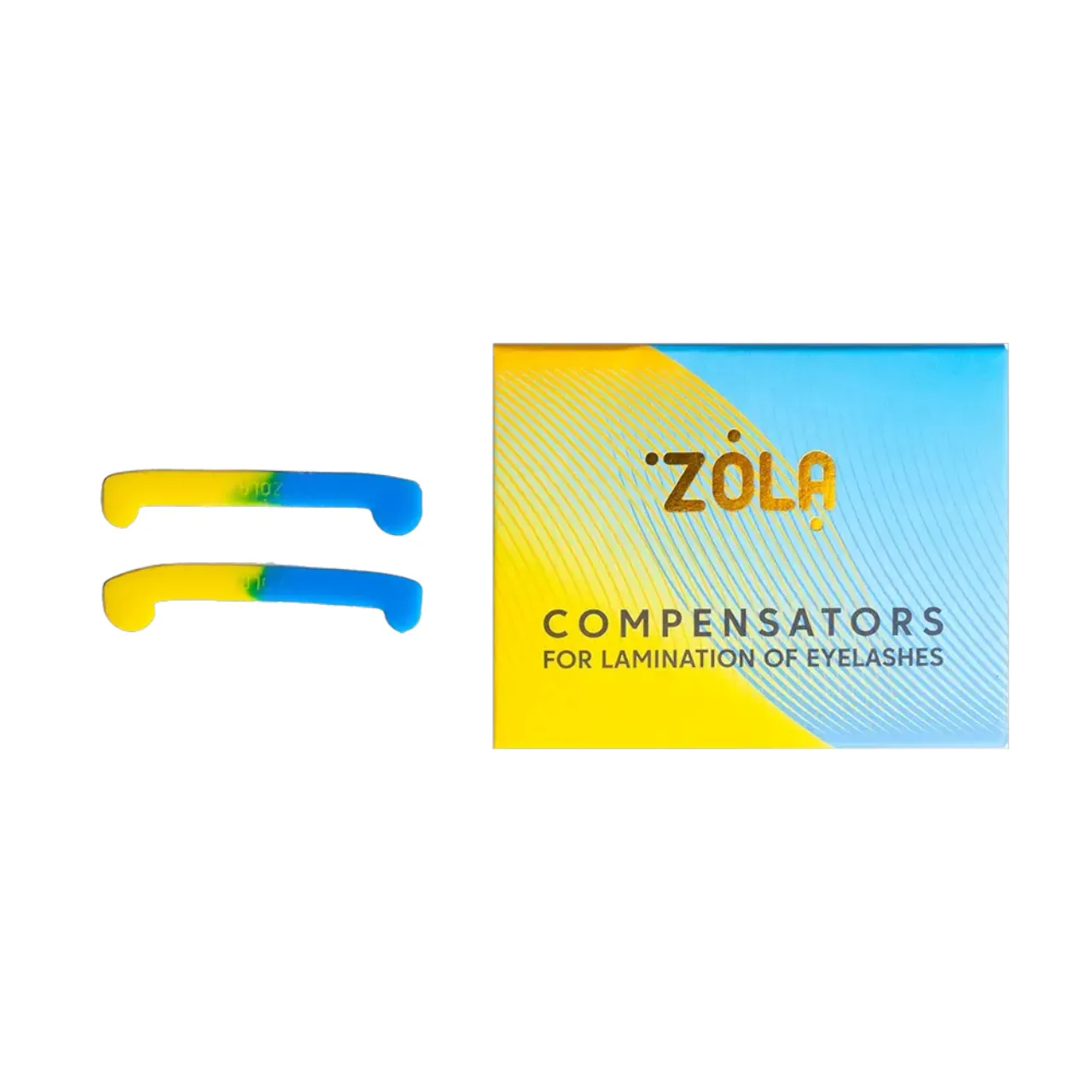 Компенсатори ZOLA для ламінування вій, жовто-блакитні, 1 пара
