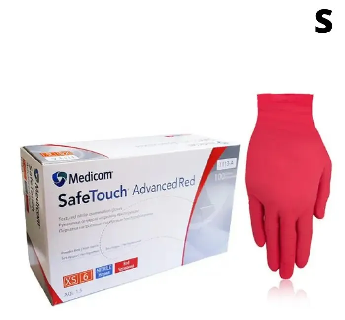 Перчатки нитриловые Medicom Red XS (красные)