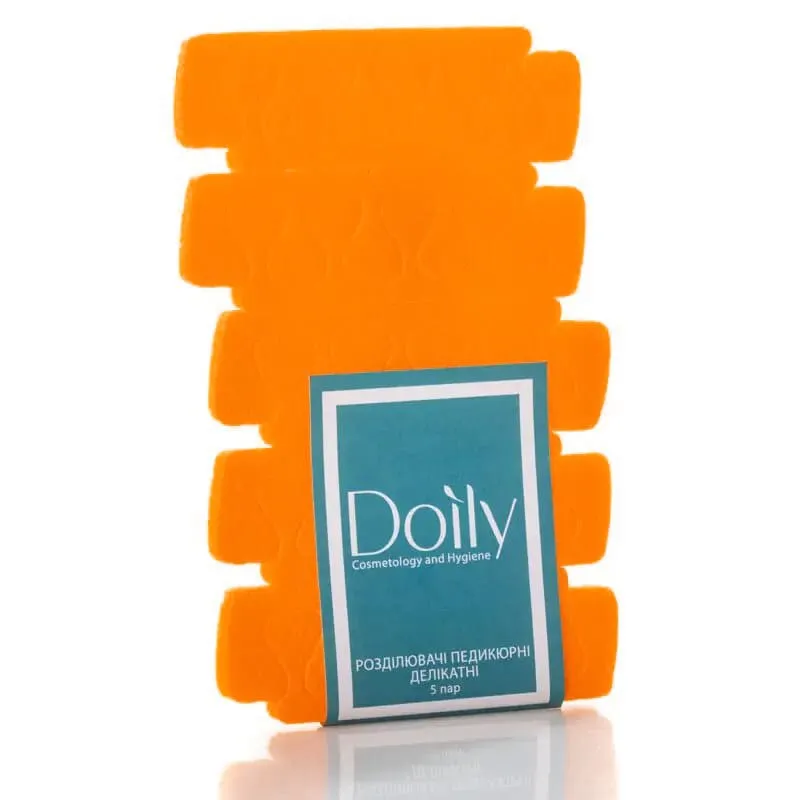Розпірки педикюрні делікатні Doily 5 пар, помаранчеві