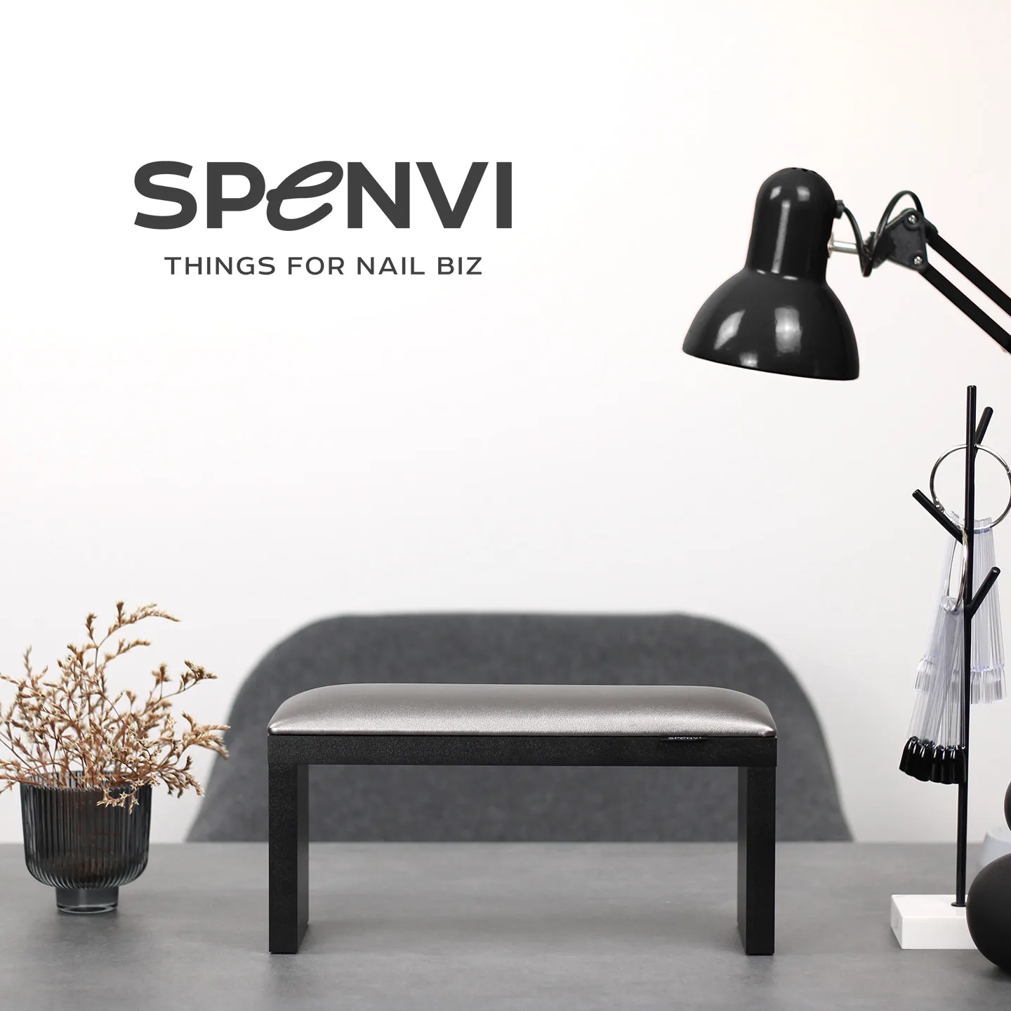 Подставка Spenvi для маникюра на деревянных черных ножках Graphite