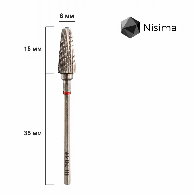 Насадка NISIMA конус твердосплав для тонкого зняття червона HL704fK