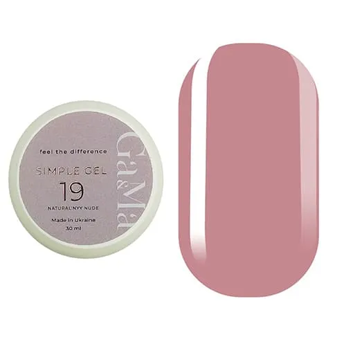 Гель GÉMELY ex GA&MA Simple gel №19 натуральний нюд, 30 мл