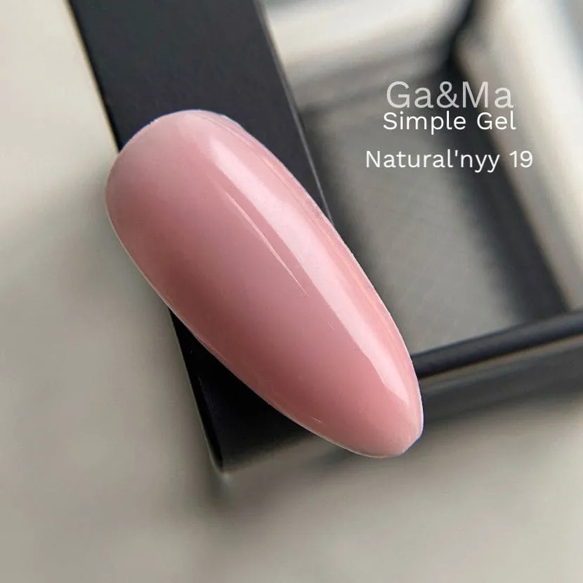 Гель GÉMELY ex GA&MA Simple gel №19 натуральний нюд, 30 мл