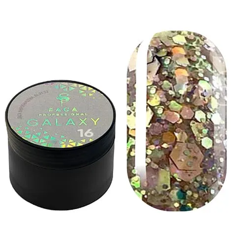 Гель Saga Professional Galaxy Glitter №16, 8 мл
