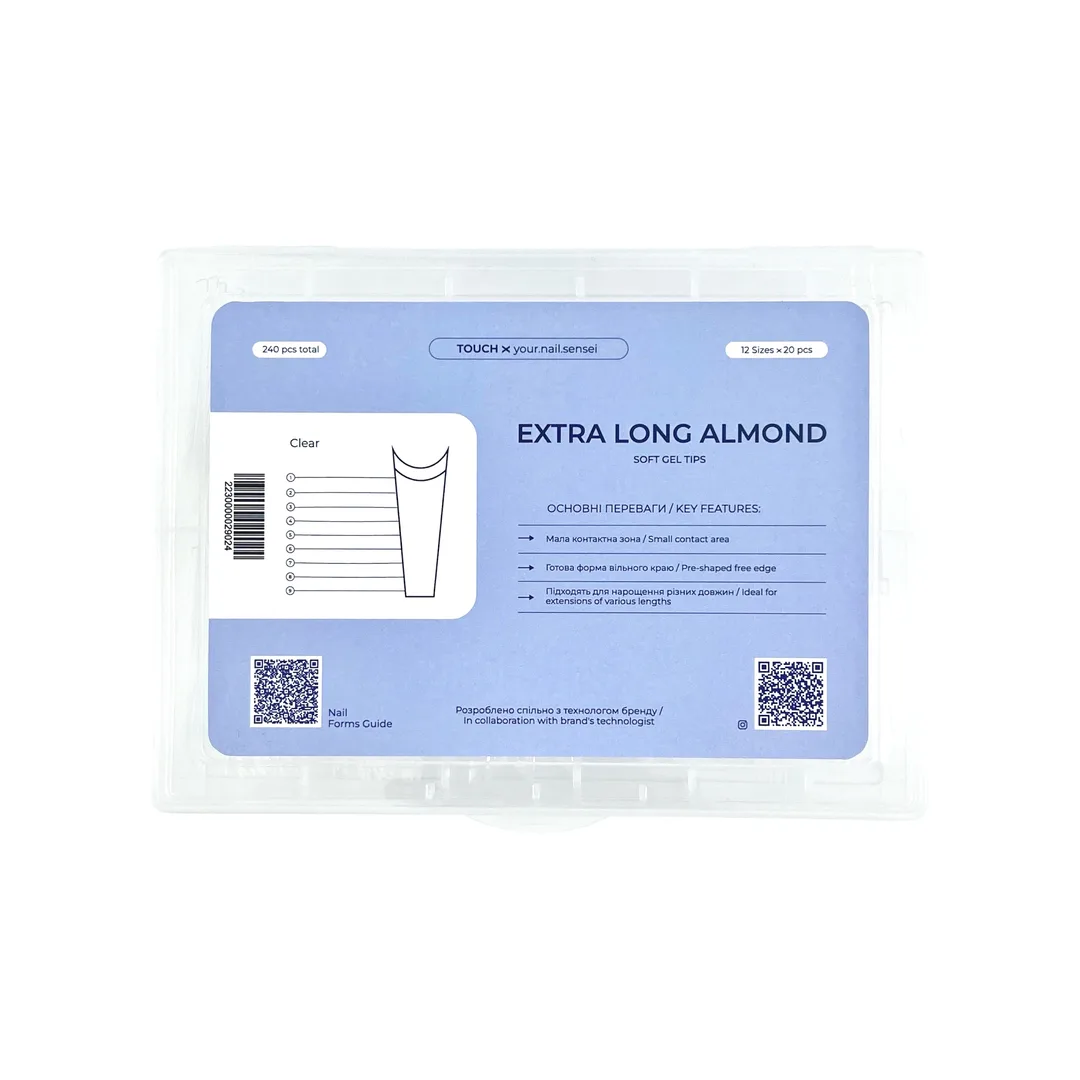Типси для нарощування Touch EXTRA LONG Square, 240 шт