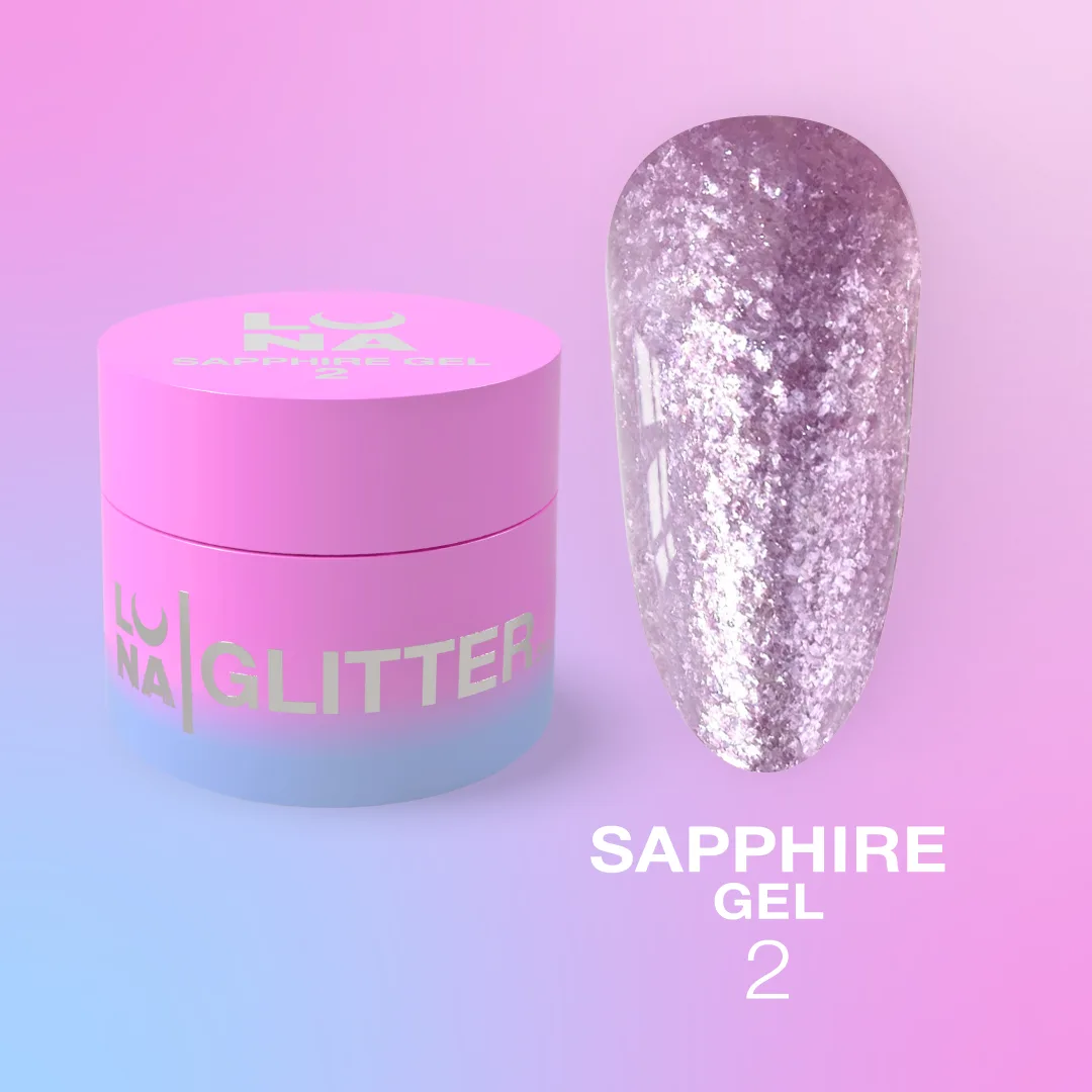 Блестки для ногтей LUNA Sapphire Gel №2, 5 мл