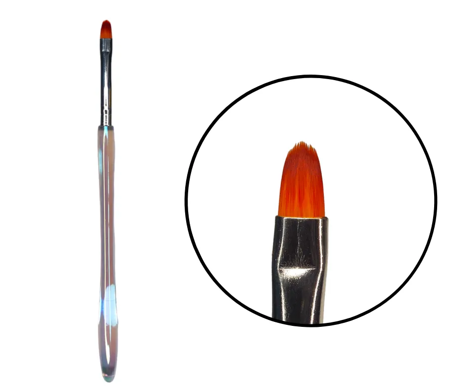 Пензель LillyBeauty гелевий, Овал, кришталева ручка