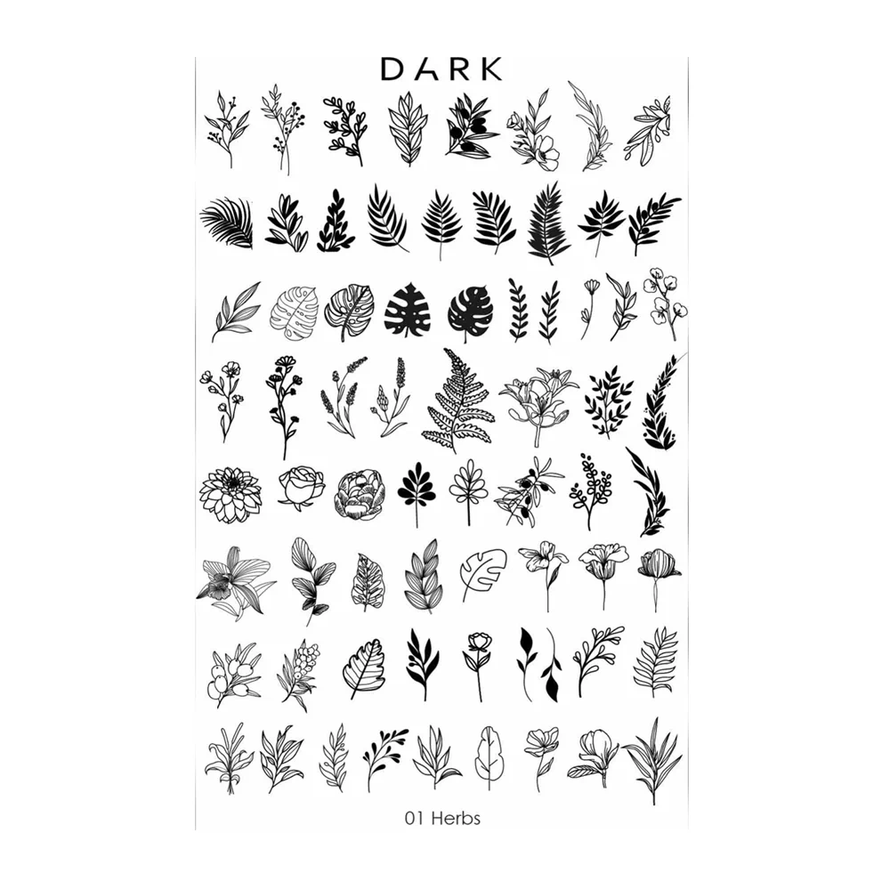 Пластина для стемпинга DARK 01 HERBS