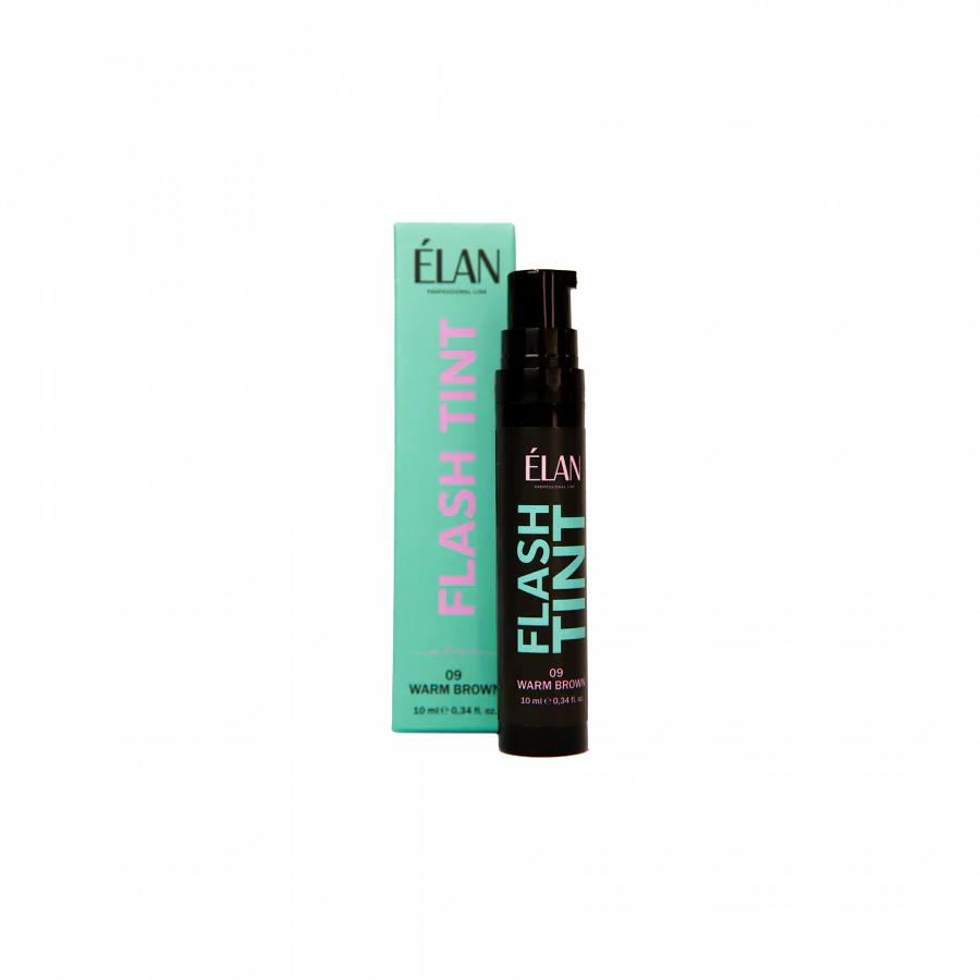 Окклюзивная система окрашивания бровей и ресниц ELAN «FLASH TINT» 09 warm brown