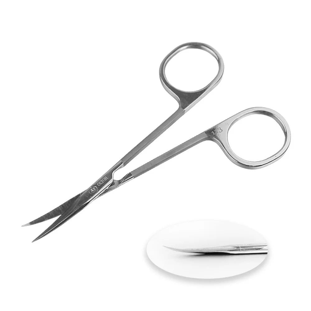 Ножницы для кутикулы Olton Easy Line 113мм (gloss) +чехол (кожа)
