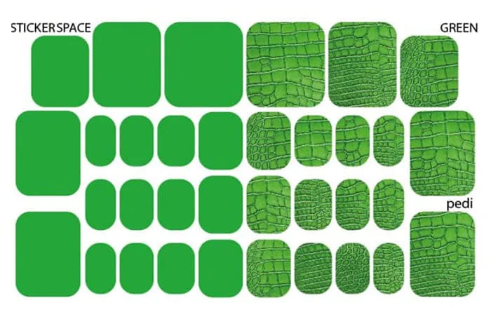 Стикеры Stickersspace на липкой основе для педикюра Green pedi