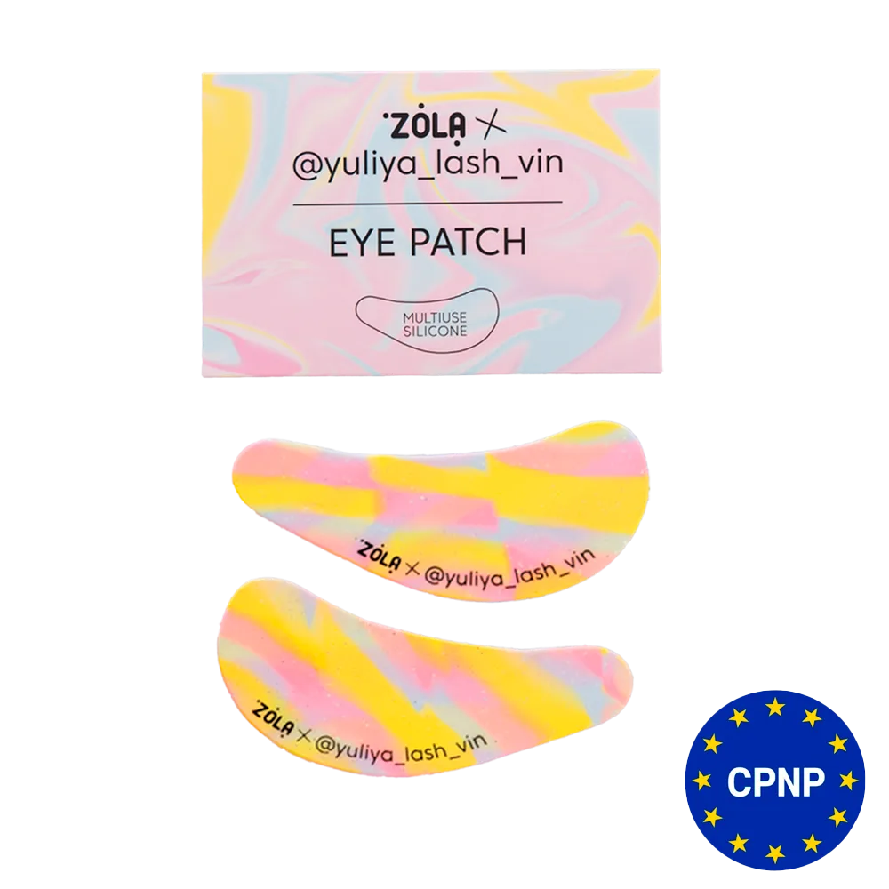ZOLA х Yuliya Lash Vin Многофункциональные силиконовые патчи желто-розово-голубые разводы