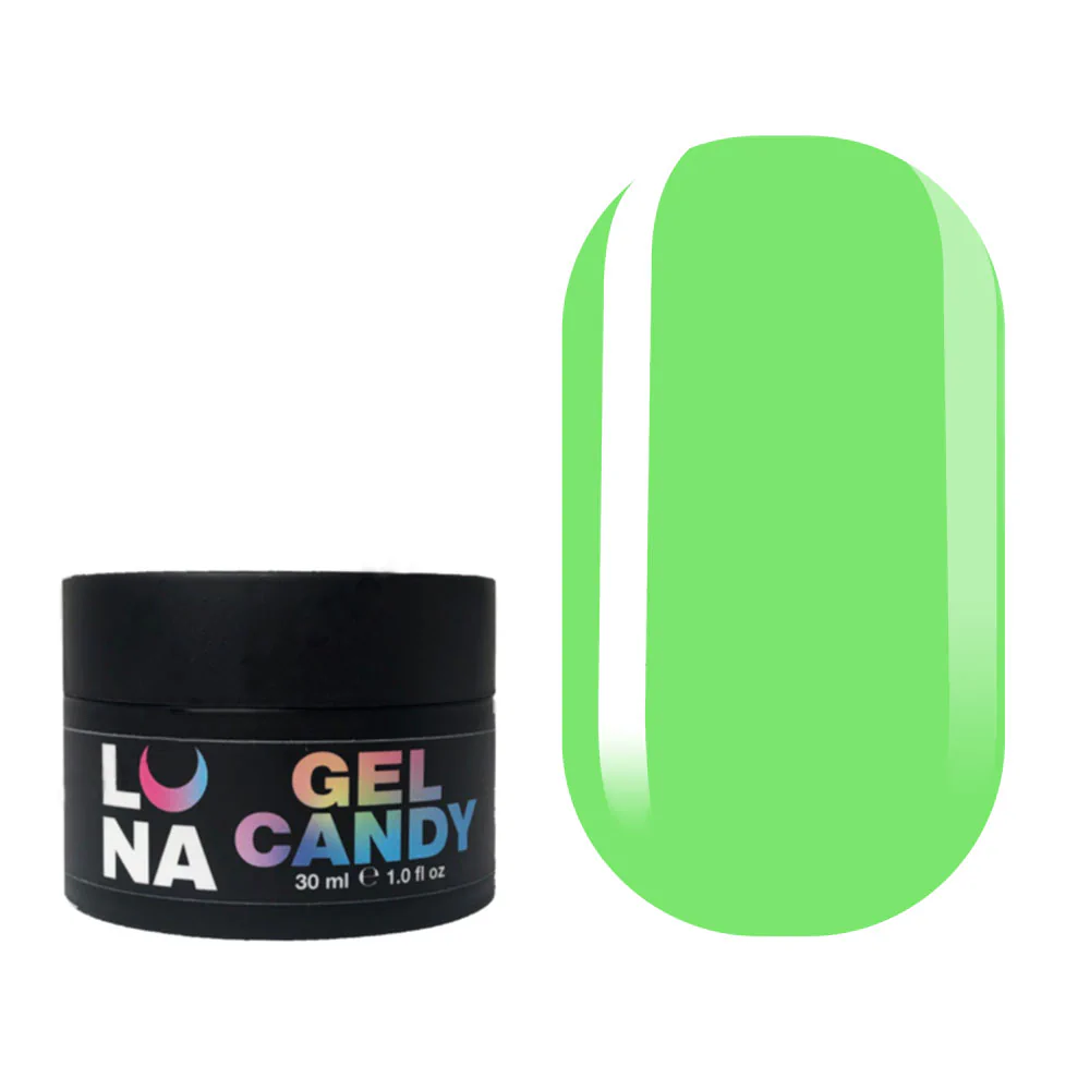 LUNA Candy gel 4, гель, камуфлюючий, яскравий лайм, 30 мл