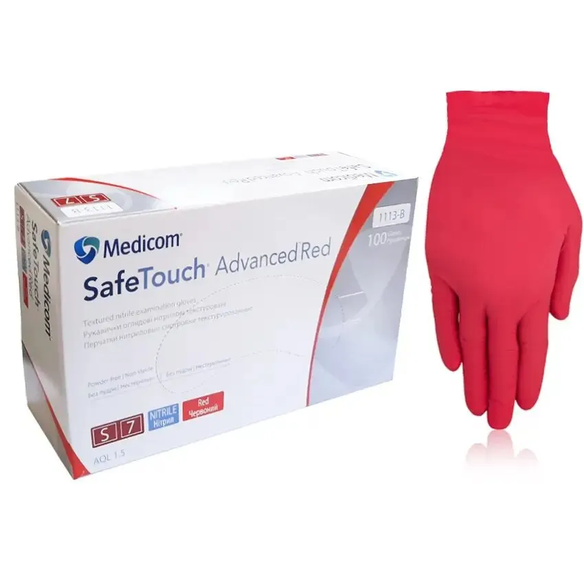 Рукавички нітрилові Medicom Red S (червоні)