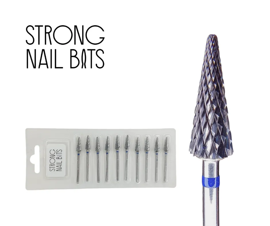 Фреза твердосплавна STRONG NAIL BITS конус синій 0,5 см SET 10 шт