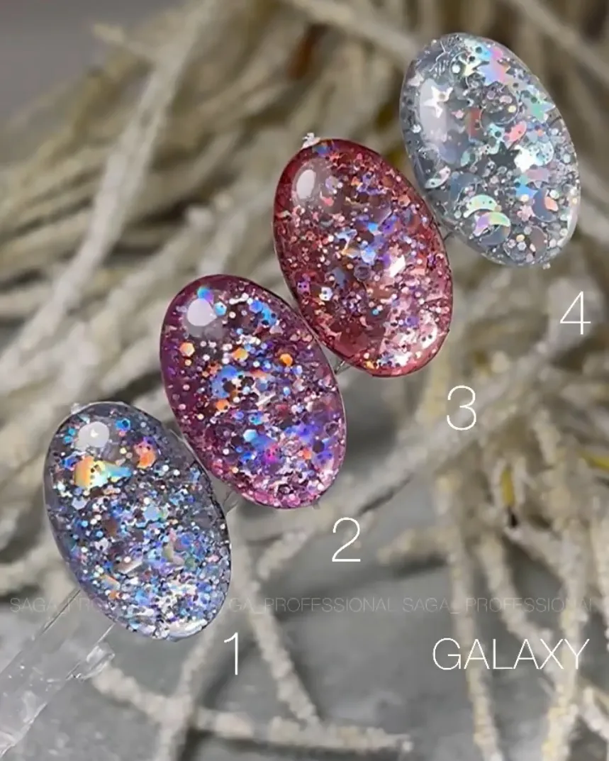 Гель Saga Professional Galaxy Glitter №3, 8 мл
