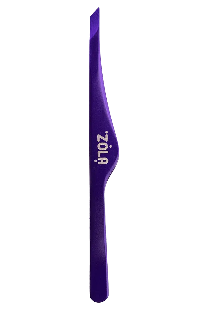 Пинцет ZOLA для бровей профессиональный, VIOLET (скошенный)
