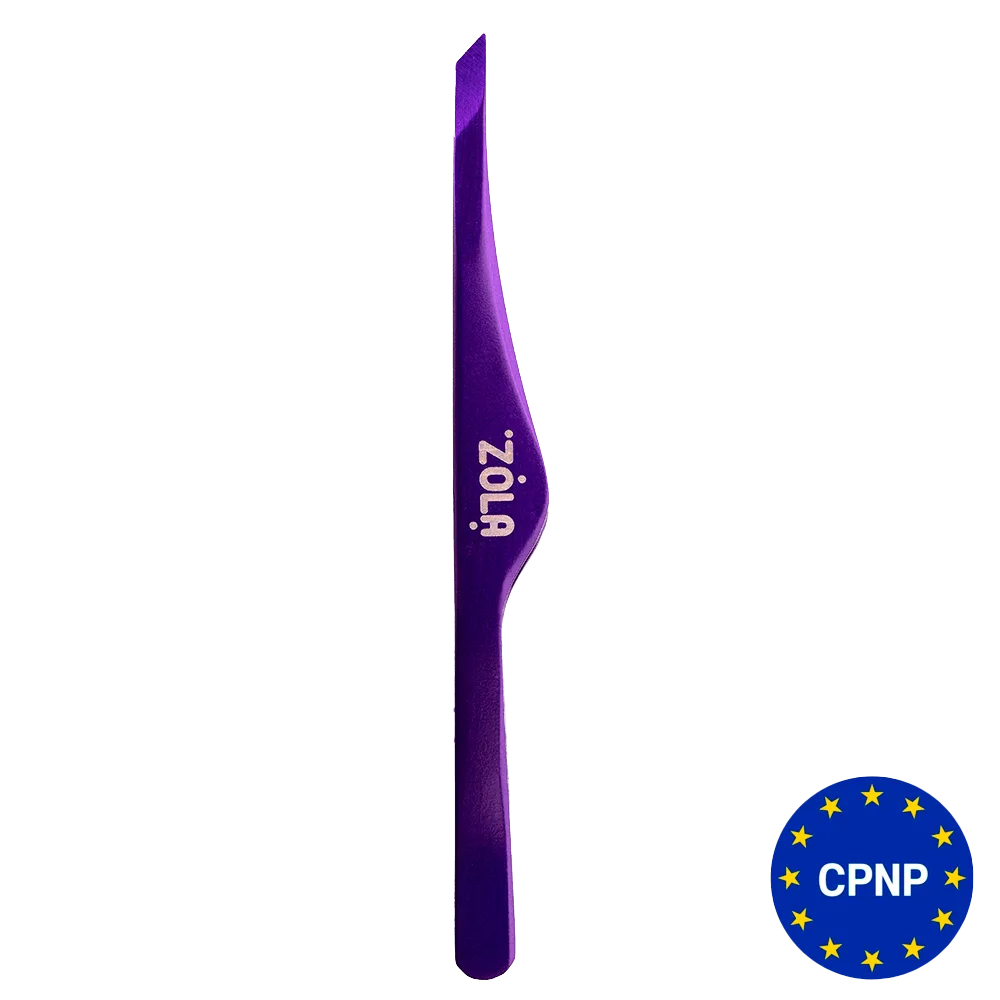 Пинцет ZOLA для бровей профессиональный, VIOLET (скошенный)