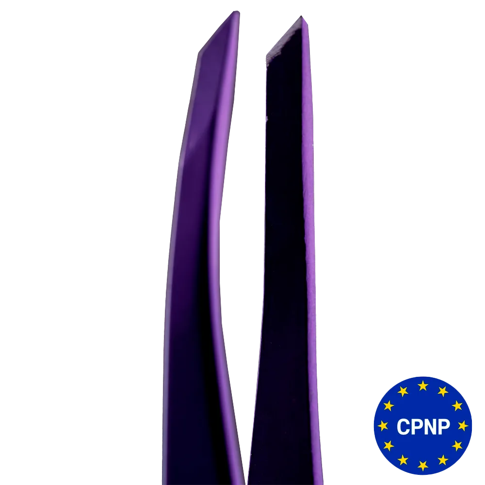 Пінцет ZOLA для брів професійний, VIOLET (скошений)