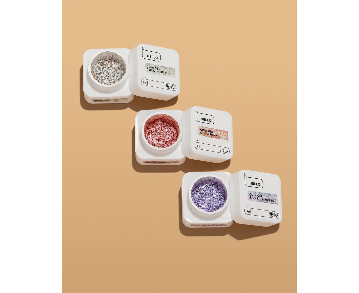 Гель для дизайну HELLO Coin gel Silver Pink, 5 г