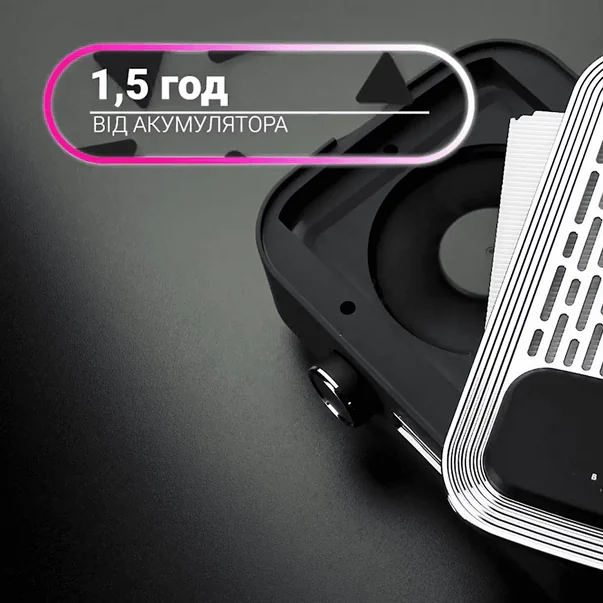 Вытяжка для маникюра BUCOS CYCLONE V3-B на 100W с НЕРА фильтром, с аккумулятором, черная