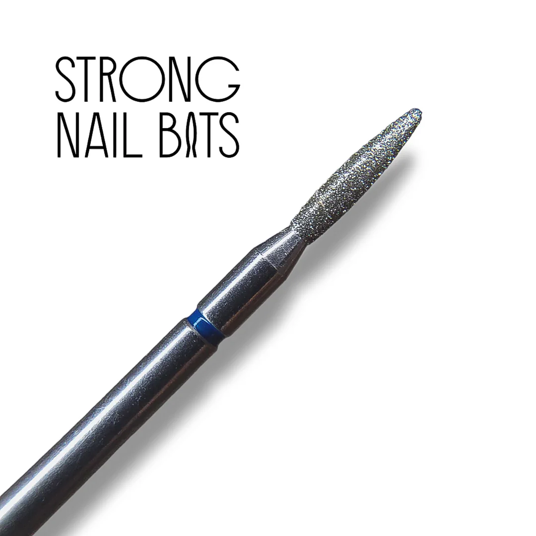 Алмазна фреза Strong nail bits PREMIUM полум'я синя, 0,18 мм SET