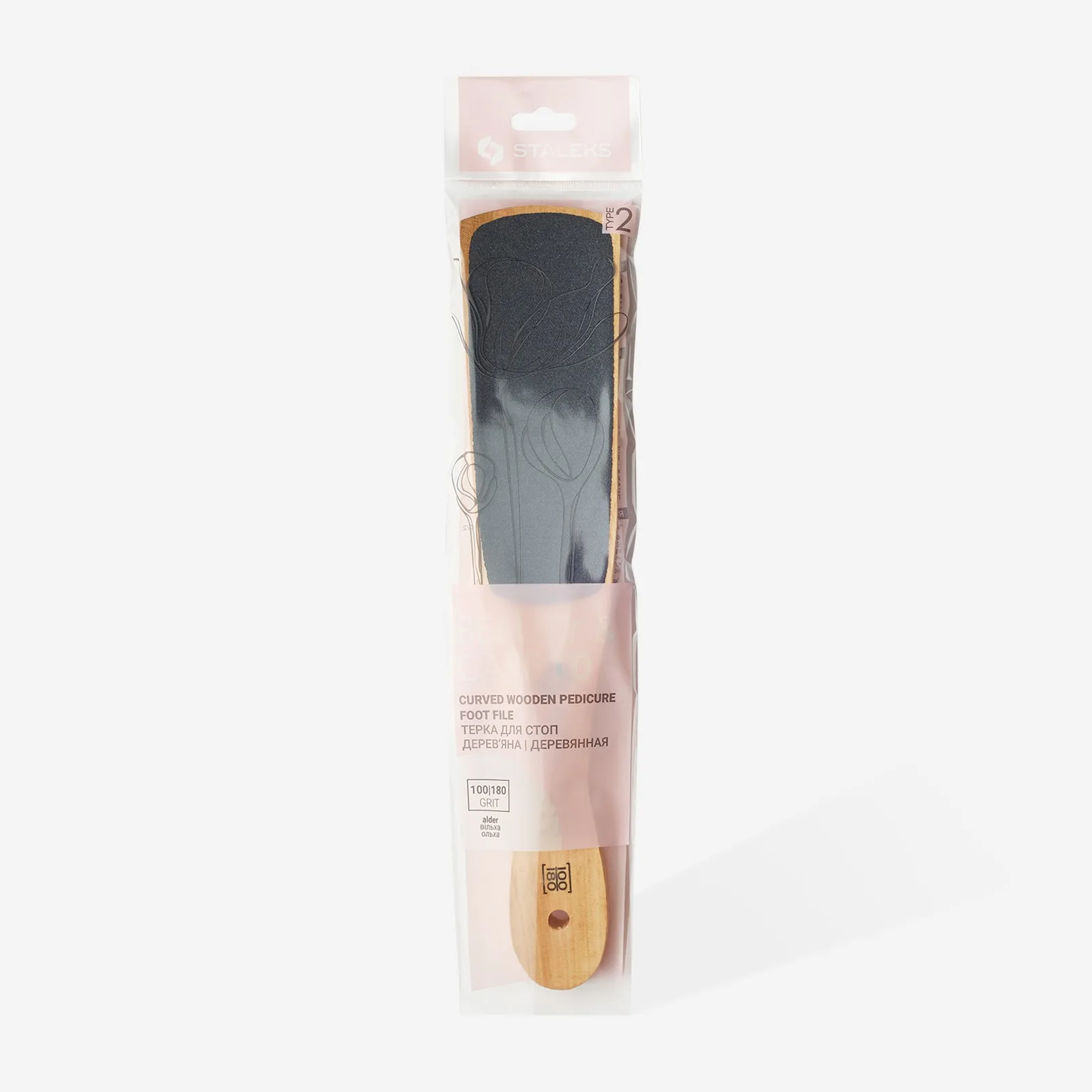 Терка для педикюра, деревянная Staleks Beauty&Care10/2 (100/180)
