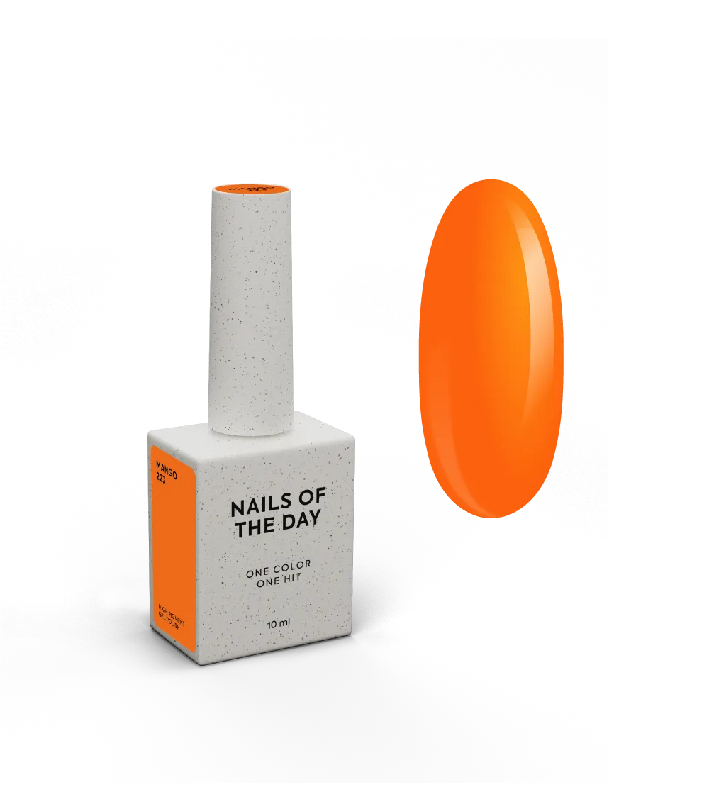 гель-лак NAILSOFTHEDAY Mango-223 — неоново- помаранчевий, 10 мл