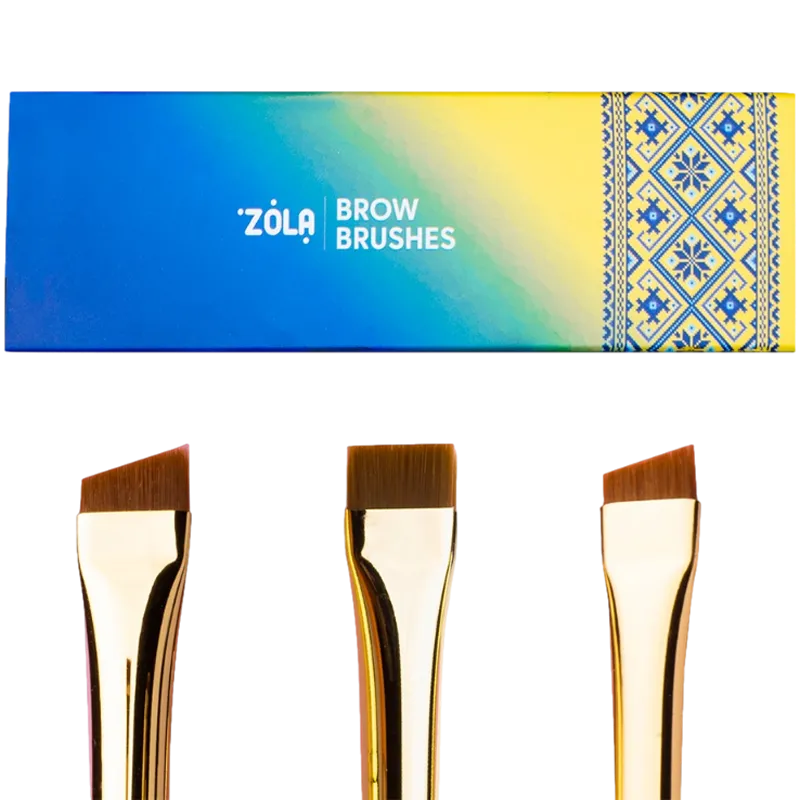 Набор кистей для окрашивания бровей ZOLA BROW BRUSHES Ukrainian edition